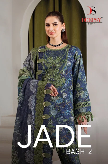 Jade Bagh Vol 2 By Deepsy Cotton Dupatta Pakistani Dress Material
